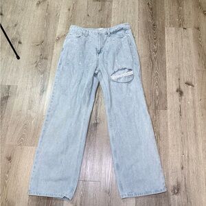 Forever 21 Light Blue Wide Leg Jeans